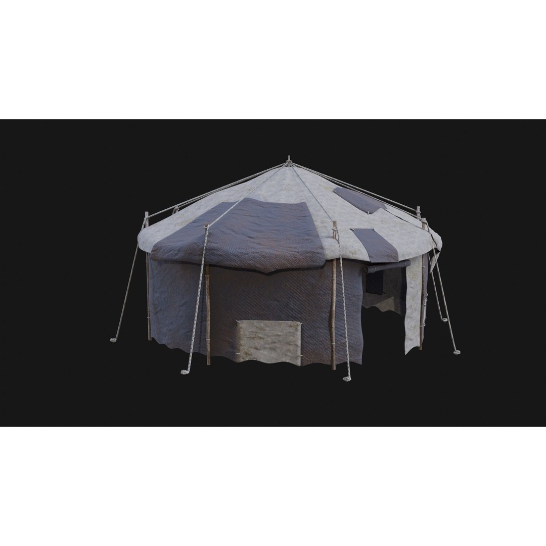 Post-Apocalyptic Tent Shelter 3D Model – Low Poly Game Asset, FBX & OBJ - View 34