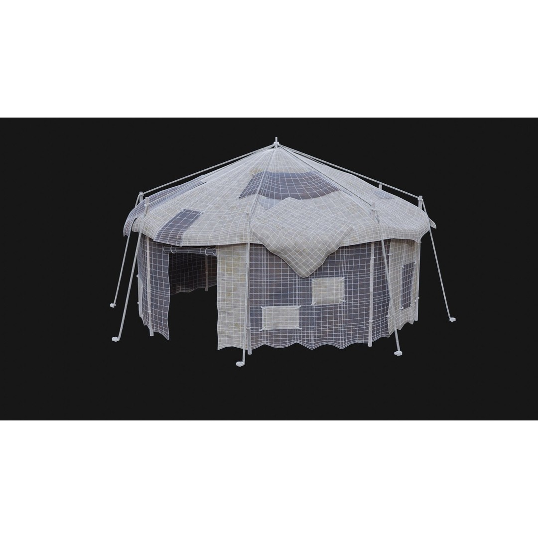 Post-Apocalyptic Tent Shelter 3D Model – Low Poly Game Asset, FBX & OBJ - View 36