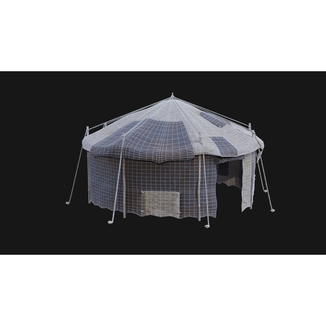 Post-Apocalyptic Tent Shelter 3D Model – Low Poly Game Asset, FBX & OBJ - View 37