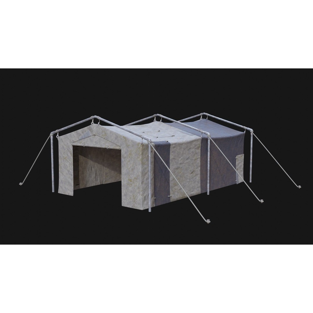 Post-Apocalyptic Tent Shelter 3D Model – Low Poly Game Asset, FBX & OBJ - View 39