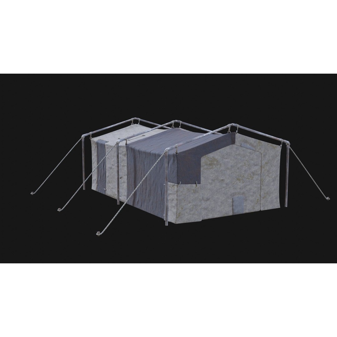 Post-Apocalyptic Tent Shelter 3D Model – Low Poly Game Asset, FBX & OBJ - View 41
