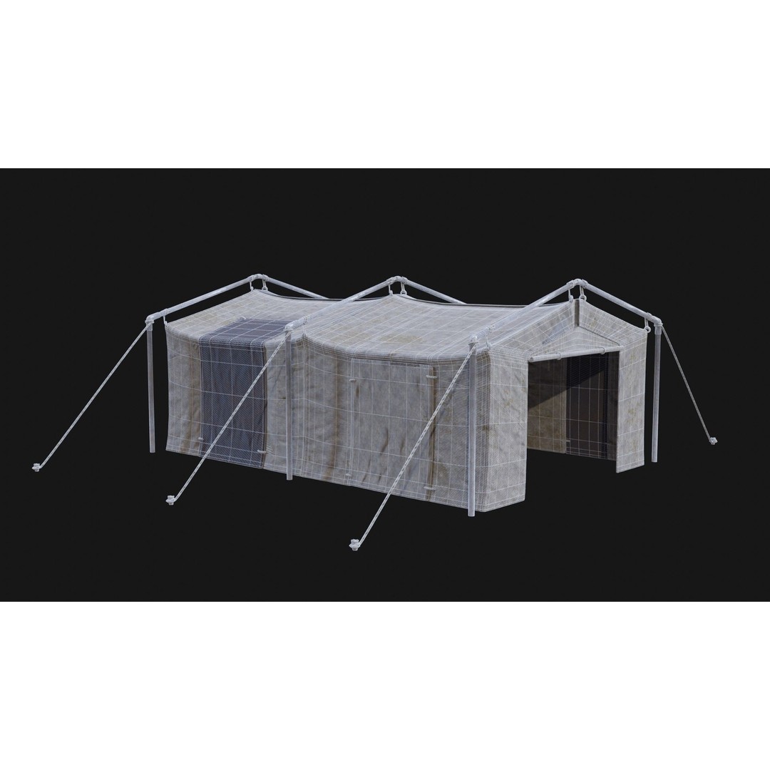 Post-Apocalyptic Tent Shelter 3D Model – Low Poly Game Asset, FBX & OBJ - View 43
