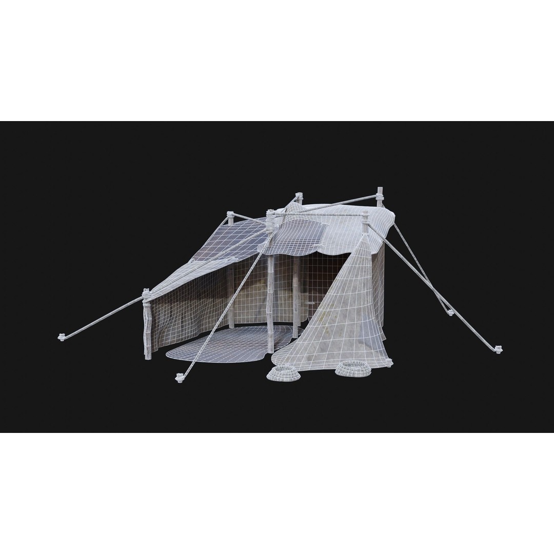 Post-Apocalyptic Tent Shelter 3D Model – Low Poly Game Asset, FBX & OBJ - View 48