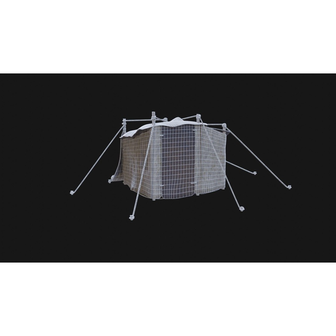 Post-Apocalyptic Tent Shelter 3D Model – Low Poly Game Asset, FBX & OBJ - View 50