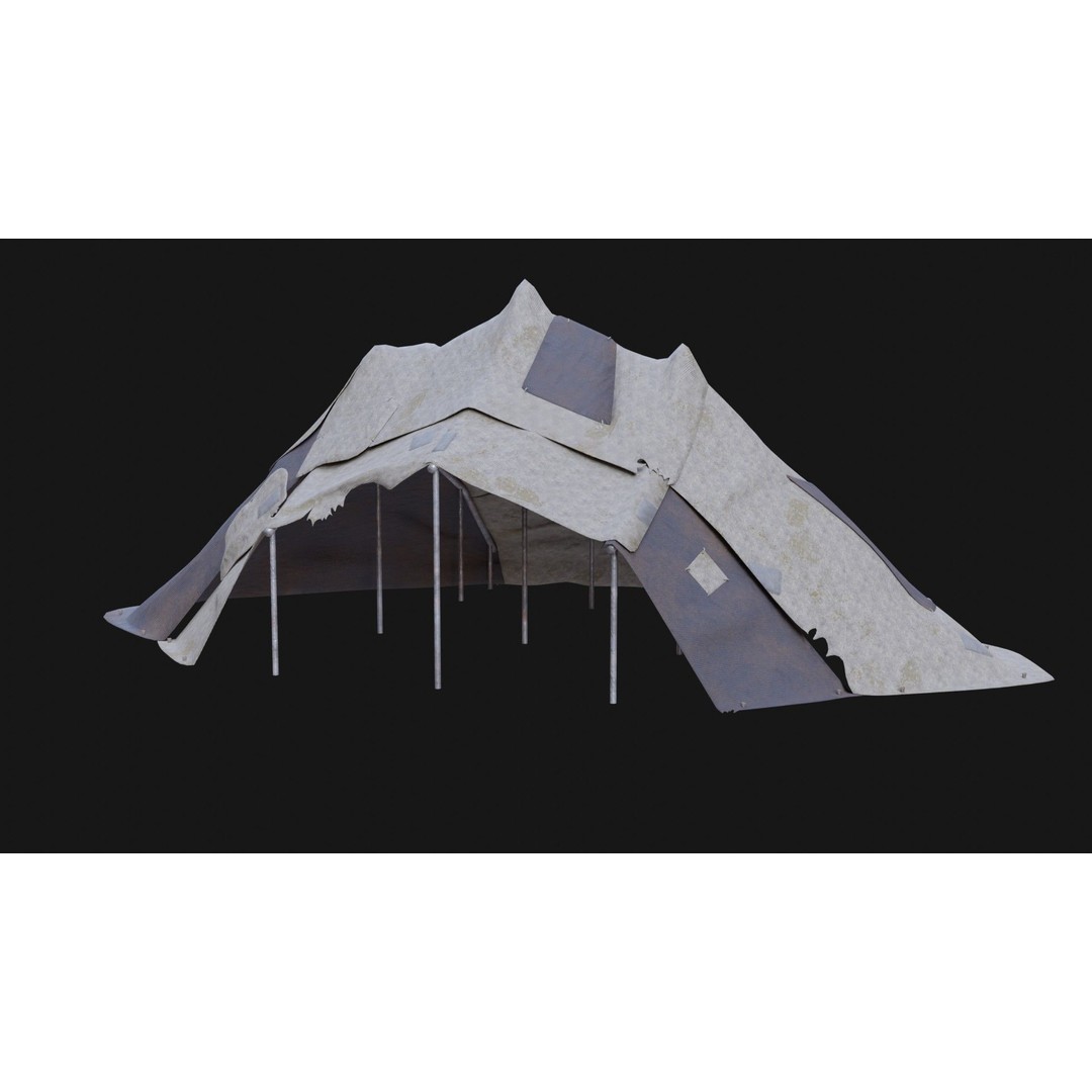 Post-Apocalyptic Tent Shelter 3D Model – Low Poly Game Asset, FBX & OBJ - View 51