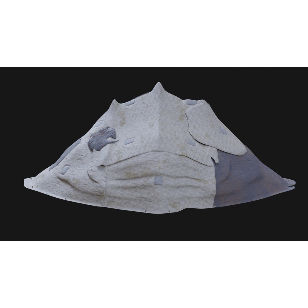 Post-Apocalyptic Tent Shelter 3D Model – Low Poly Game Asset, FBX & OBJ - View 53