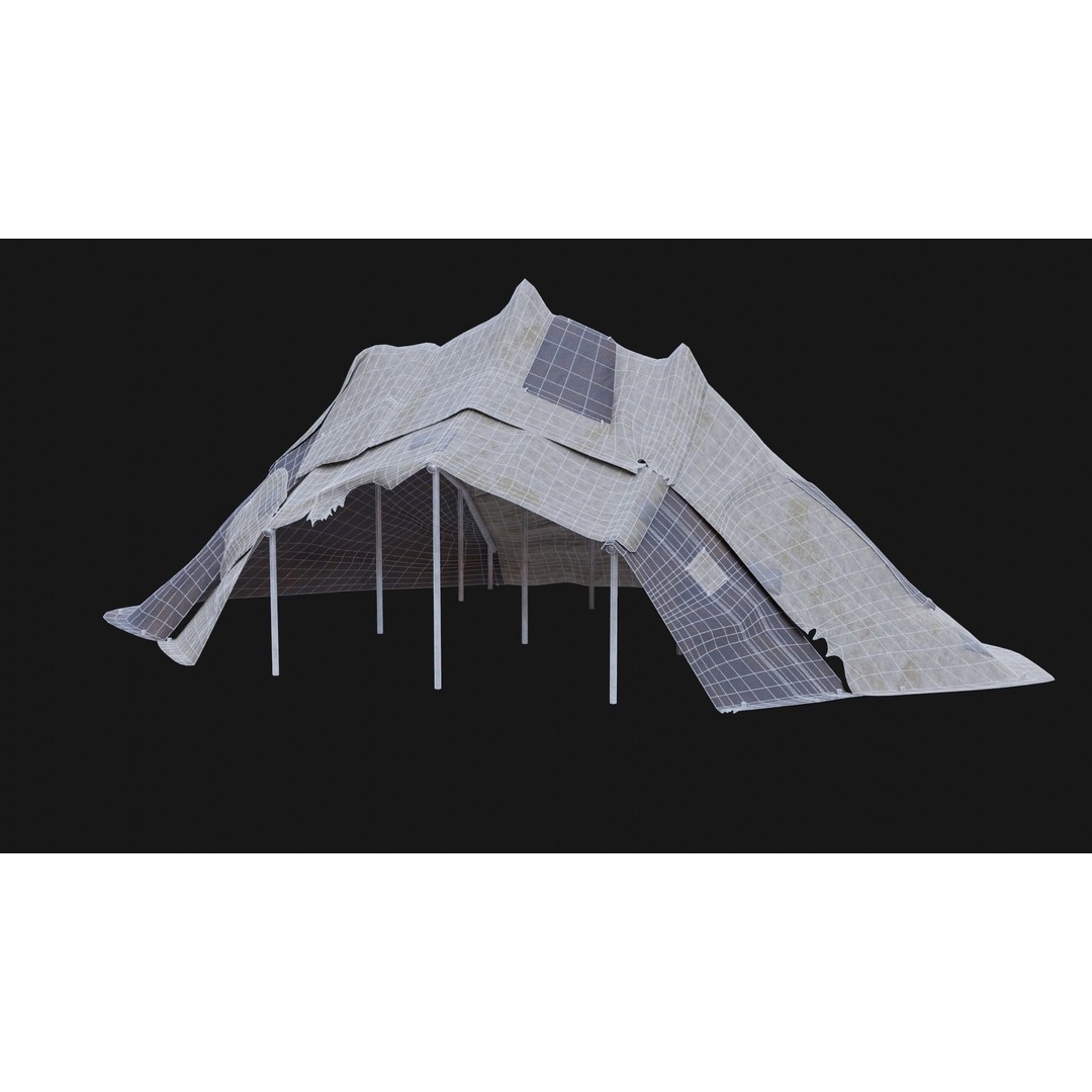 Post-Apocalyptic Tent Shelter 3D Model – Low Poly Game Asset, FBX & OBJ - View 54