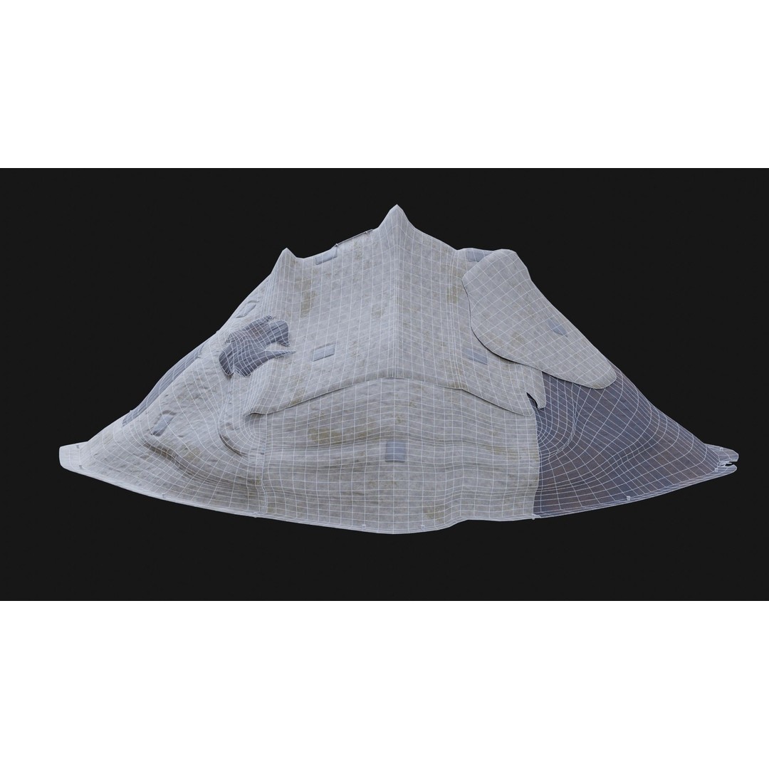 Post-Apocalyptic Tent Shelter 3D Model – Low Poly Game Asset, FBX & OBJ - View 56