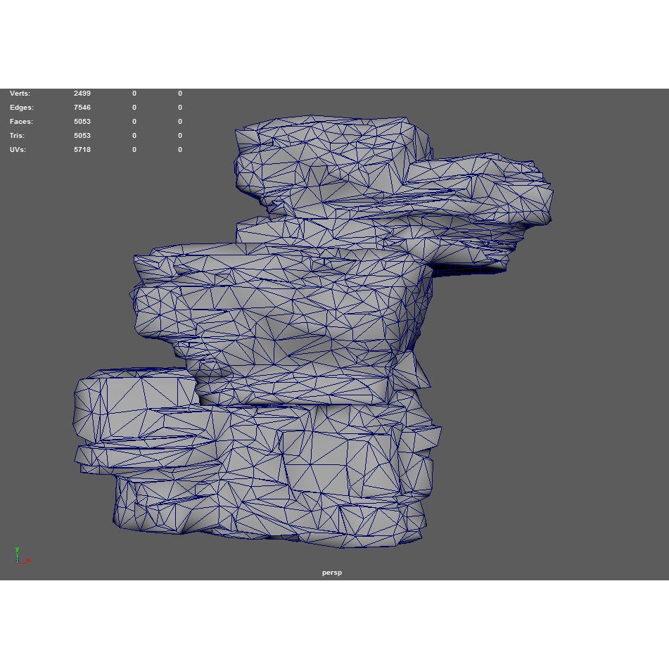 Layered Cliff Rock 3D Model – Low Poly PBR Landscape Asset, FBX/OBJ
