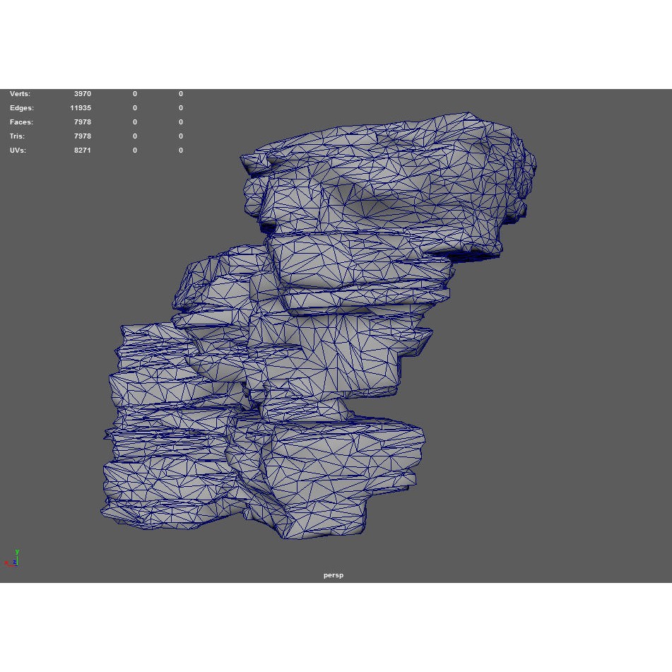 Layered Cliff Rock 3D Model – Low Poly PBR Landscape Asset, FBX/OBJ - View 34