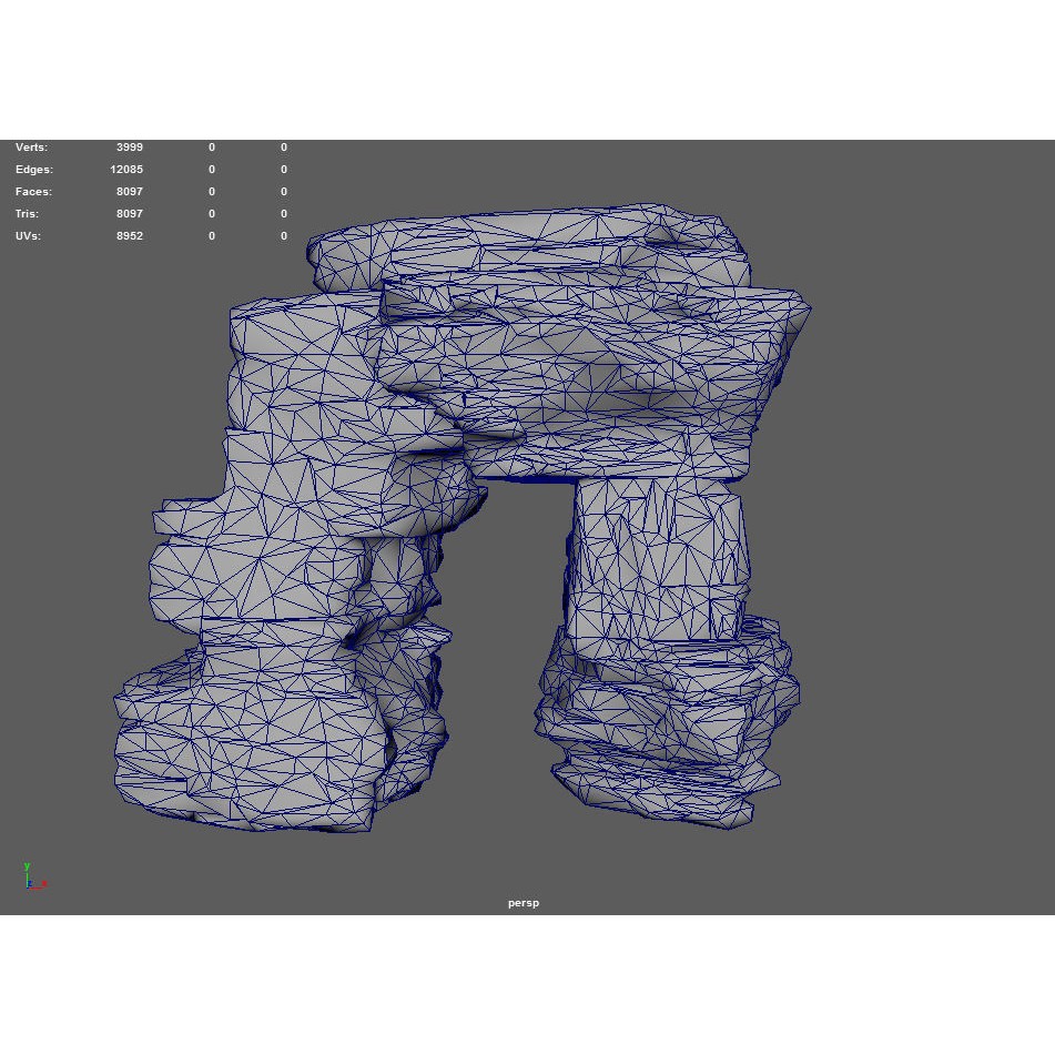Layered Cliff Rock 3D Model – Low Poly PBR Landscape Asset, FBX/OBJ - View 38