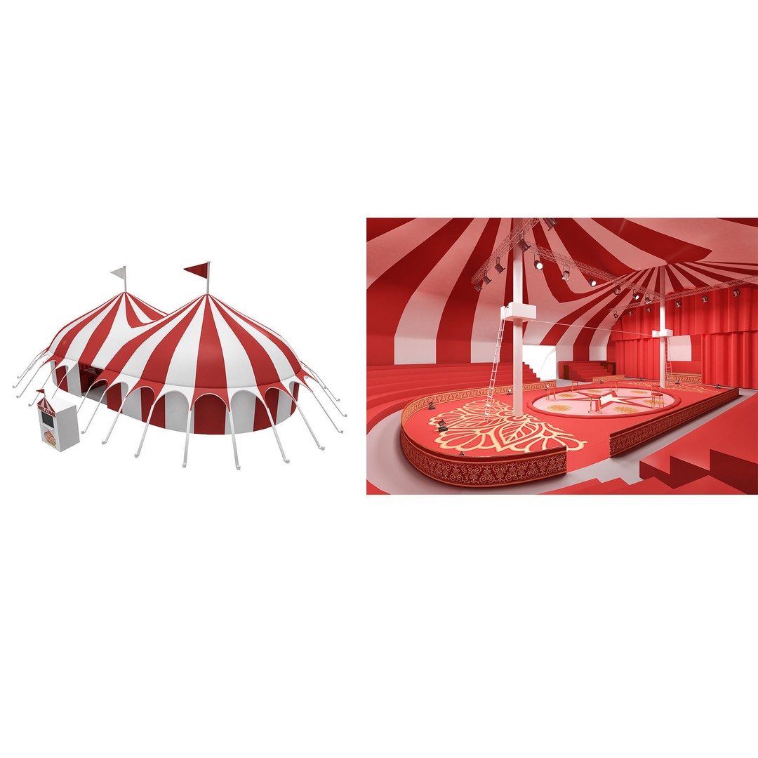Amusement Park Equipment 3D Model – Funfair Landmark Asset, FBX & OBJ - View 11