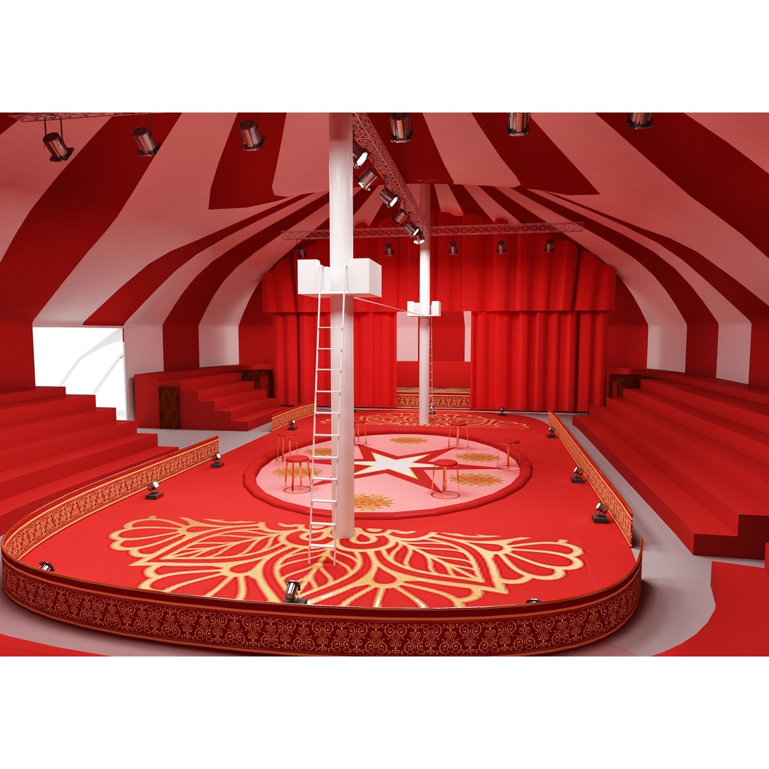 Amusement Park Equipment 3D Model – Funfair Landmark Asset, FBX & OBJ - View 12