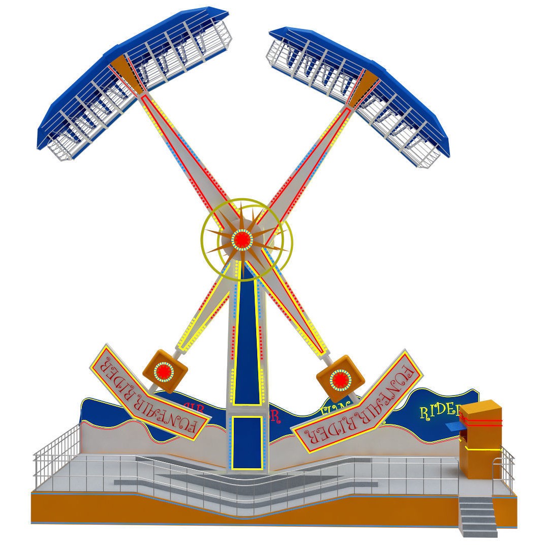 Amusement Park Equipment 3D Model – Funfair Landmark Asset, FBX & OBJ - View 17
