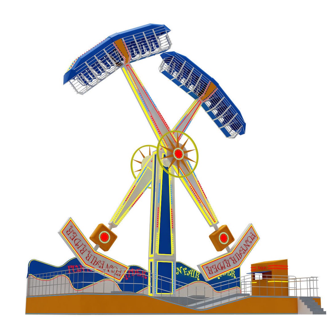 Amusement Park Equipment 3D Model – Funfair Landmark Asset, FBX & OBJ - View 18