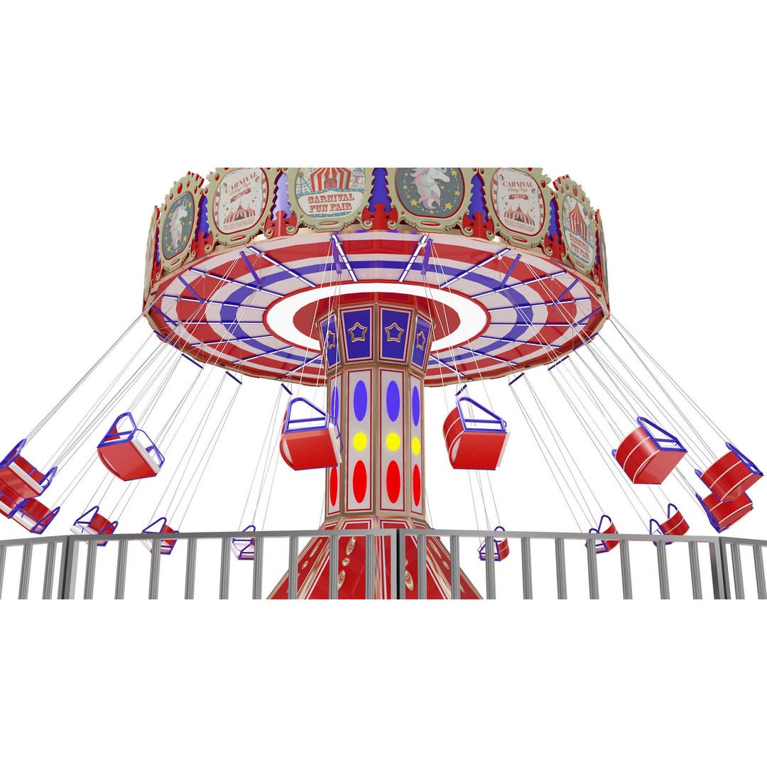 Amusement Park Equipment 3D Model – Funfair Landmark Asset, FBX & OBJ - View 20