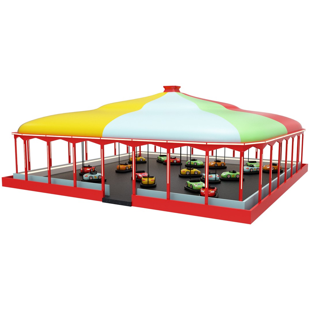 Amusement Park Equipment 3D Model – Funfair Landmark Asset, FBX & OBJ - View 5
