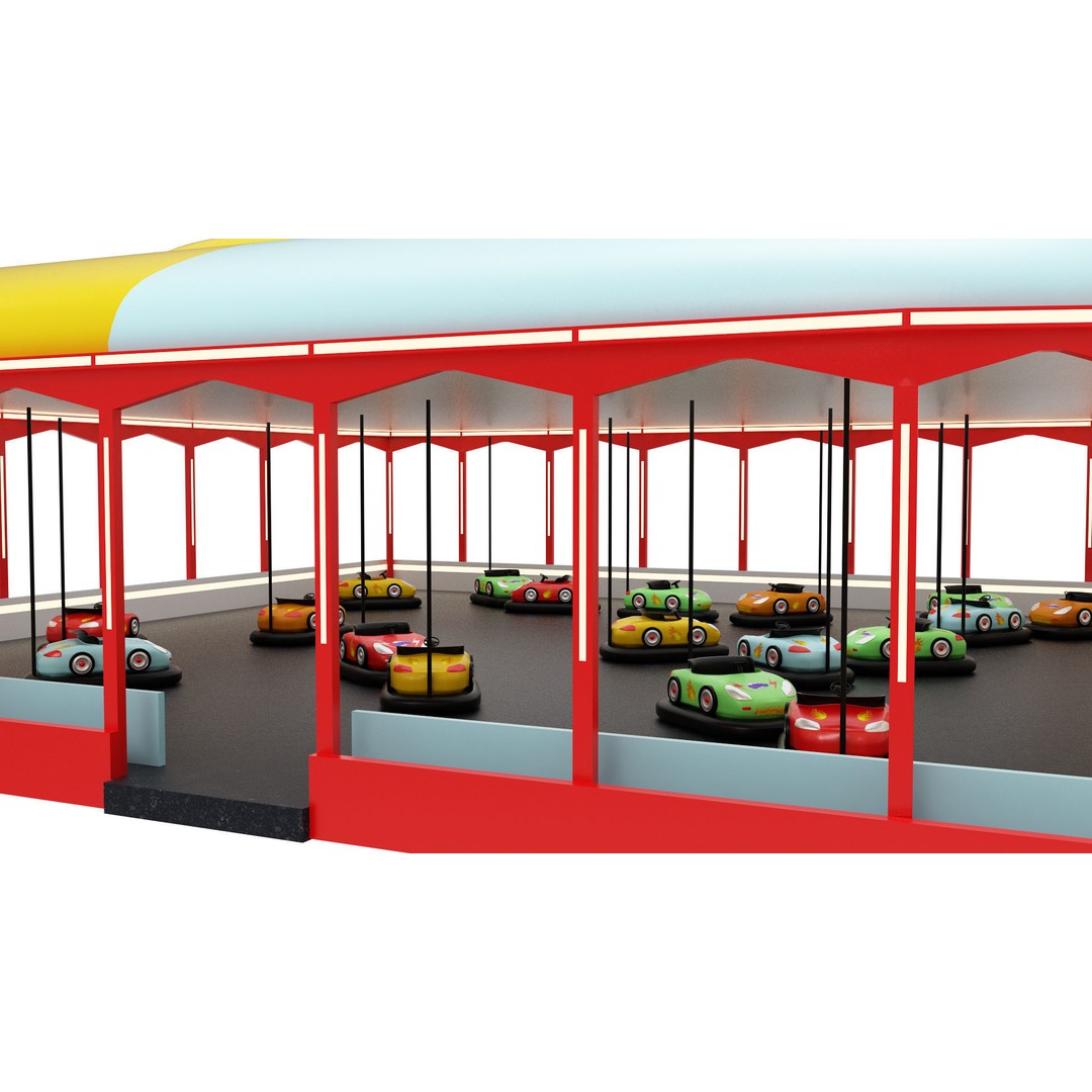 Amusement Park Equipment 3D Model – Funfair Landmark Asset, FBX & OBJ - View 6