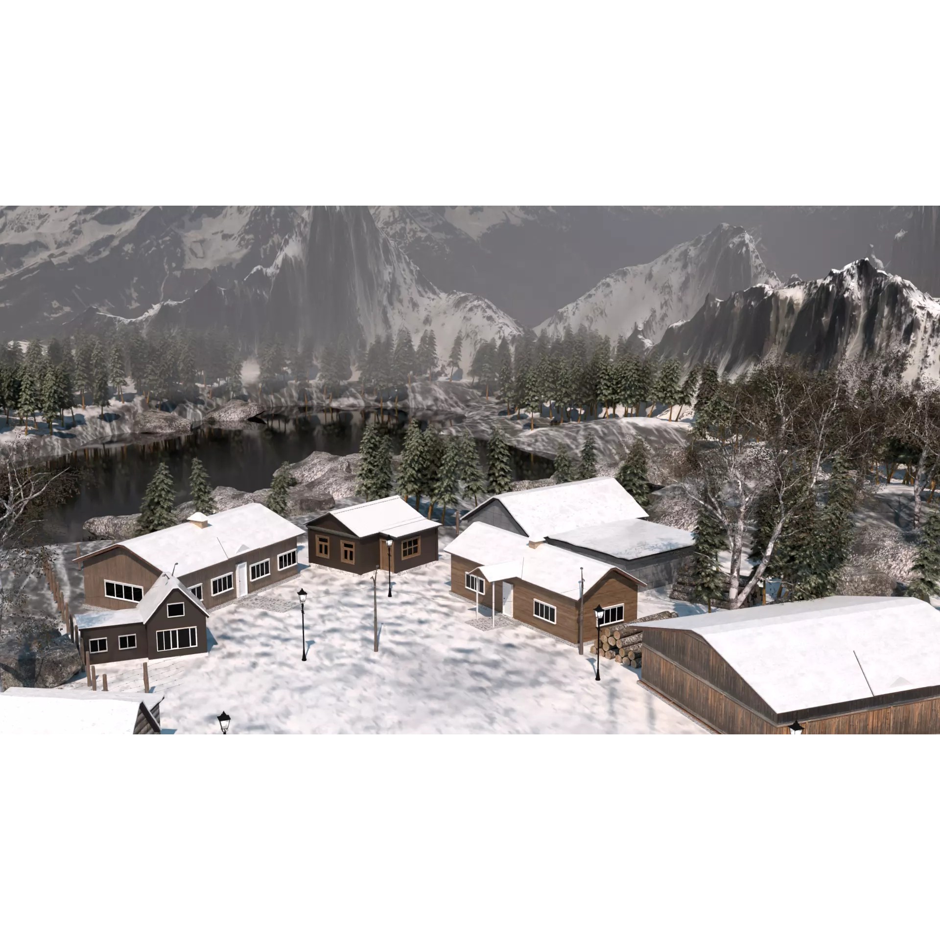 Lauterbrunnen - Low-Poly Game-Ready 3D Model - View 2