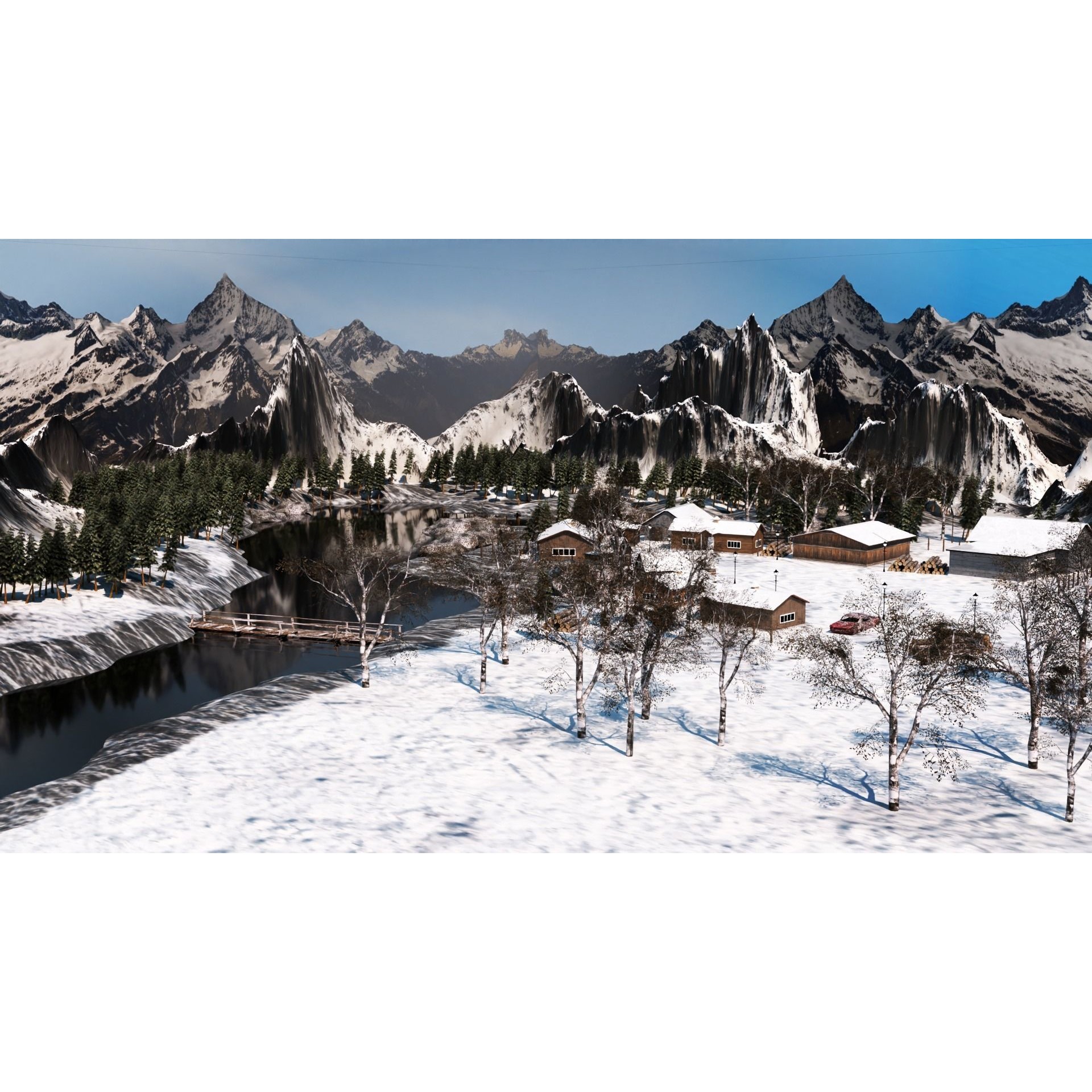 Lauterbrunnen - Low-Poly Game-Ready 3D Model - View 4