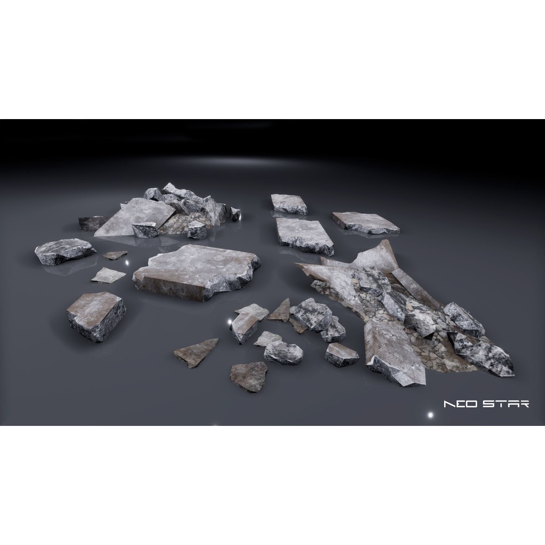 Destroyed Residential Buildings 3D Model – Low Poly Game Asset, FBX & OBJ - View 10