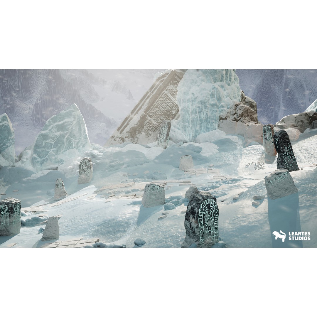 Frozen Norse Environment 3D Model – Low Poly Game Asset, FBX & OBJ Formats - View 12