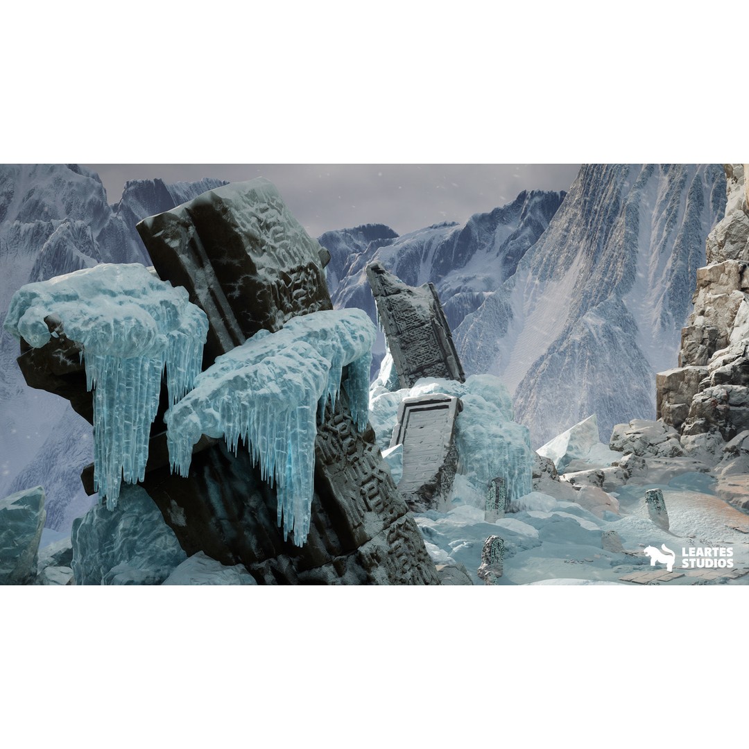 Frozen Norse Environment 3D Model – Low Poly Game Asset, FBX & OBJ Formats - View 15