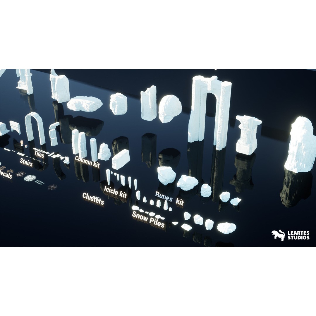 Frozen Norse Environment 3D Model – Low Poly Game Asset, FBX & OBJ Formats - View 19