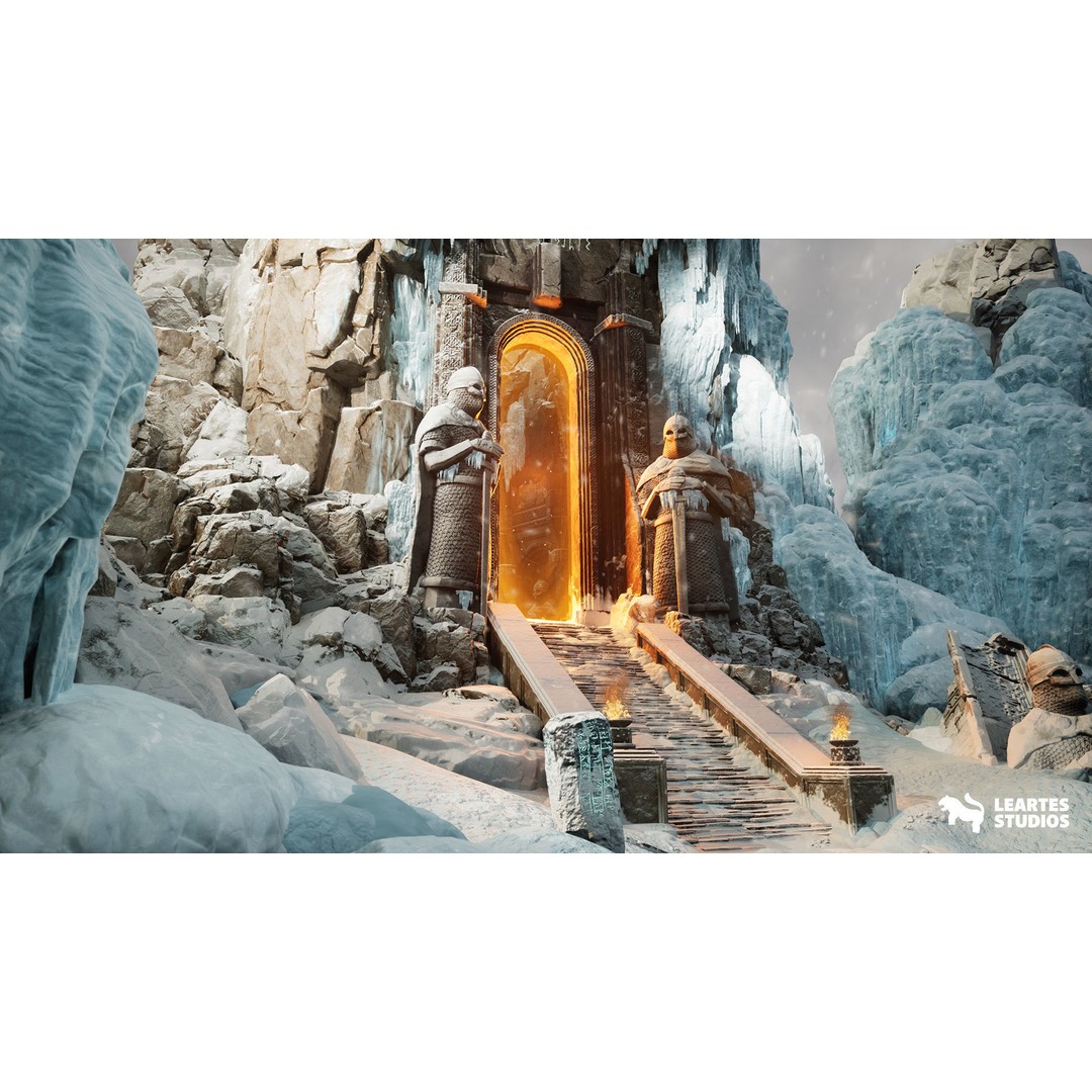 Frozen Norse Environment 3D Model – Low Poly Game Asset, FBX & OBJ Formats - View 3