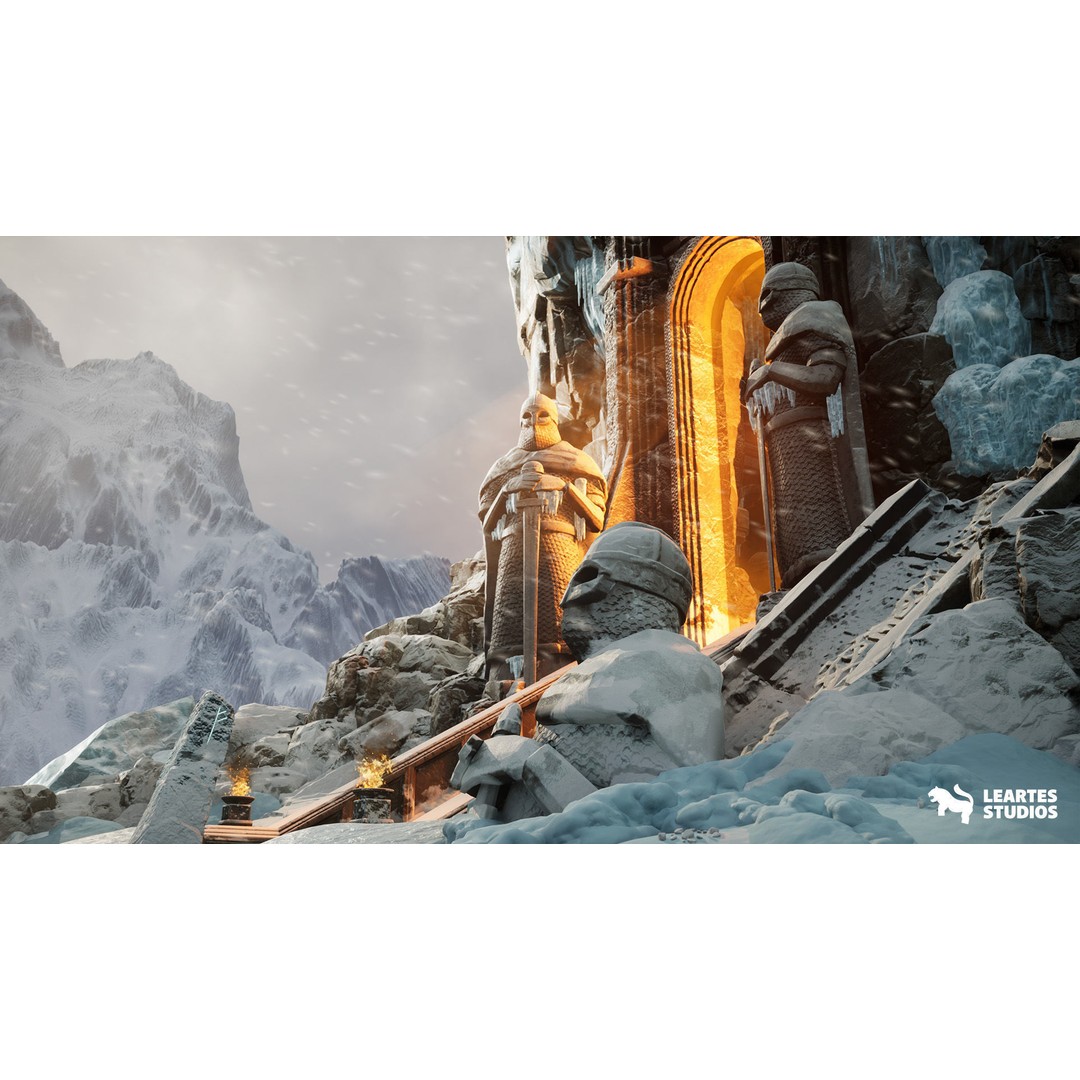 Frozen Norse Environment 3D Model – Low Poly Game Asset, FBX & OBJ Formats - View 4