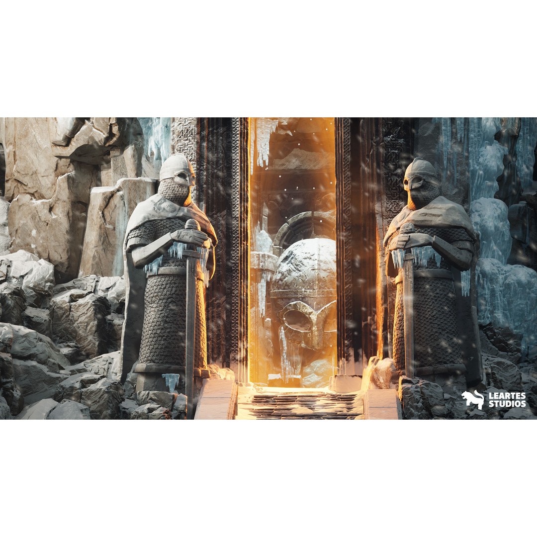 Frozen Norse Environment 3D Model – Low Poly Game Asset, FBX & OBJ Formats - View 5