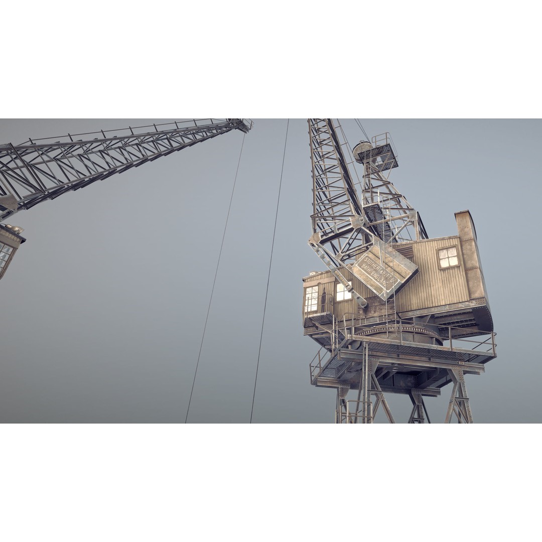 Crane 3D Model – Low Poly Rigged Asset with PBR Textures - View 12