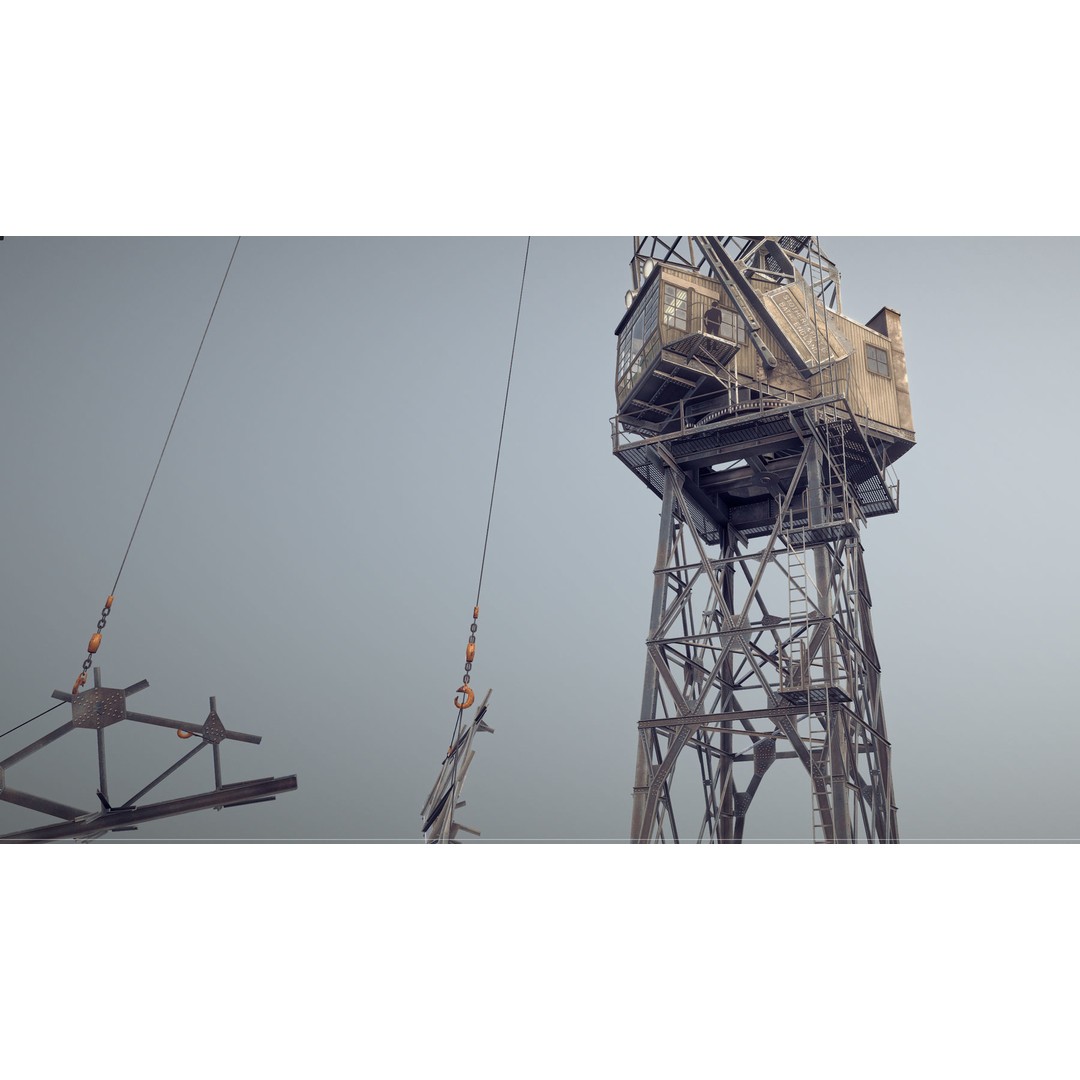 Crane 3D Model – Low Poly Rigged Asset with PBR Textures - View 13