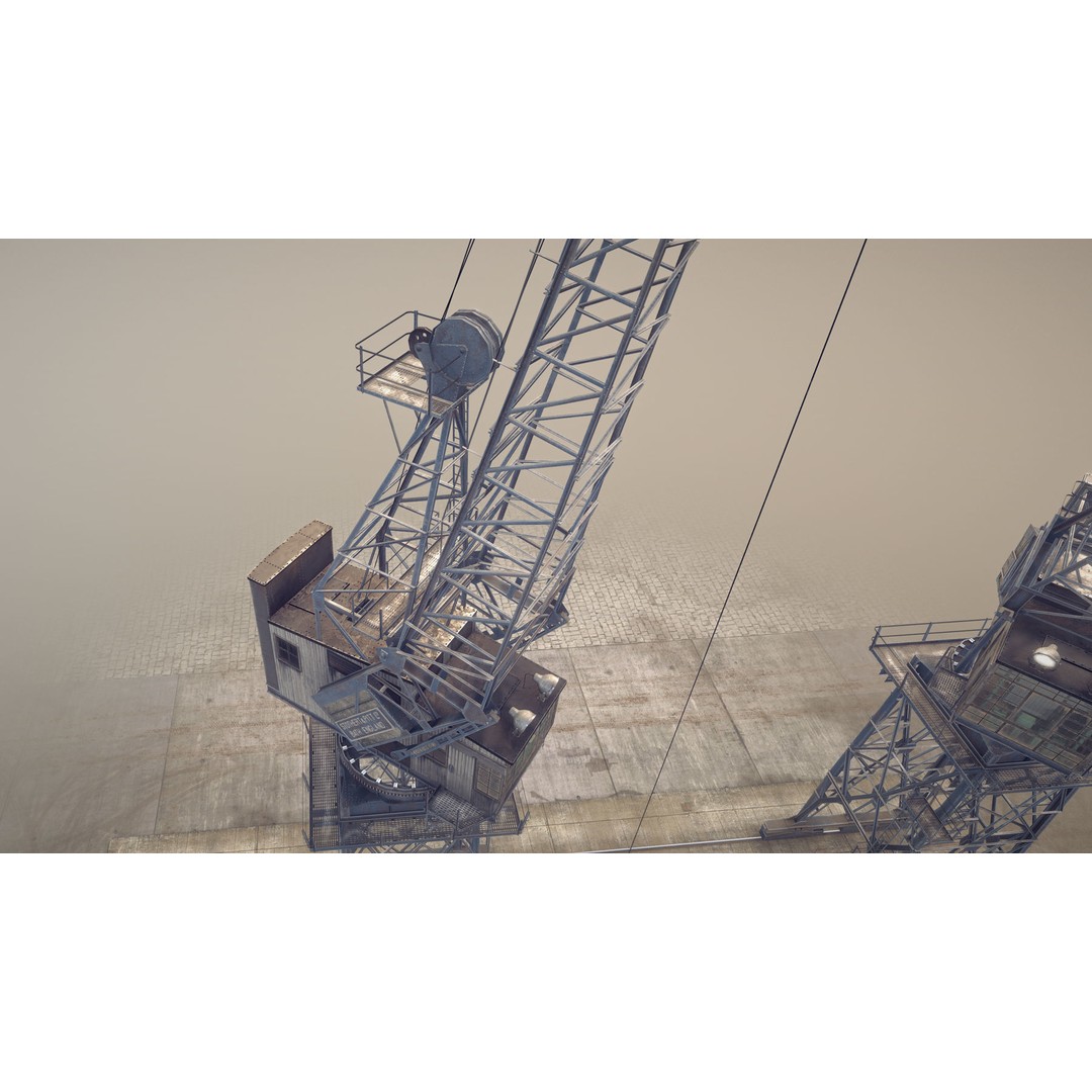 Crane 3D Model – Low Poly Rigged Asset with PBR Textures - View 15