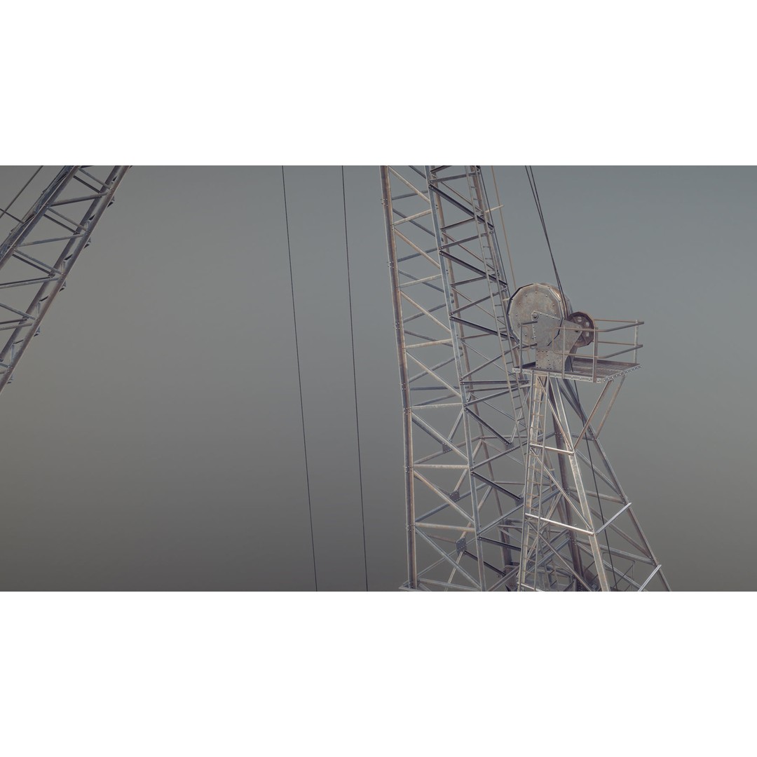 Crane 3D Model – Low Poly Rigged Asset with PBR Textures - View 17