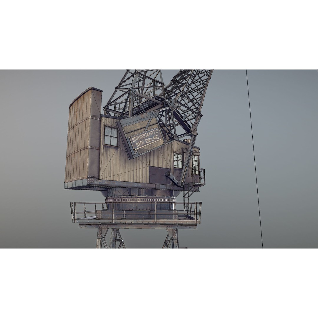 Crane 3D Model – Low Poly Rigged Asset with PBR Textures - View 22