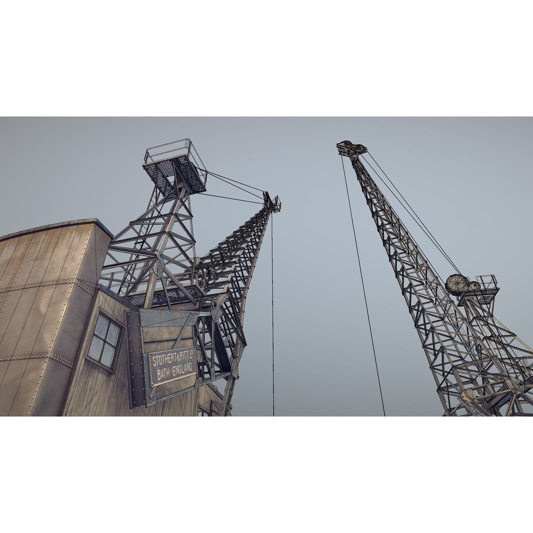 Crane 3D Model – Low Poly Rigged Asset with PBR Textures - View 24
