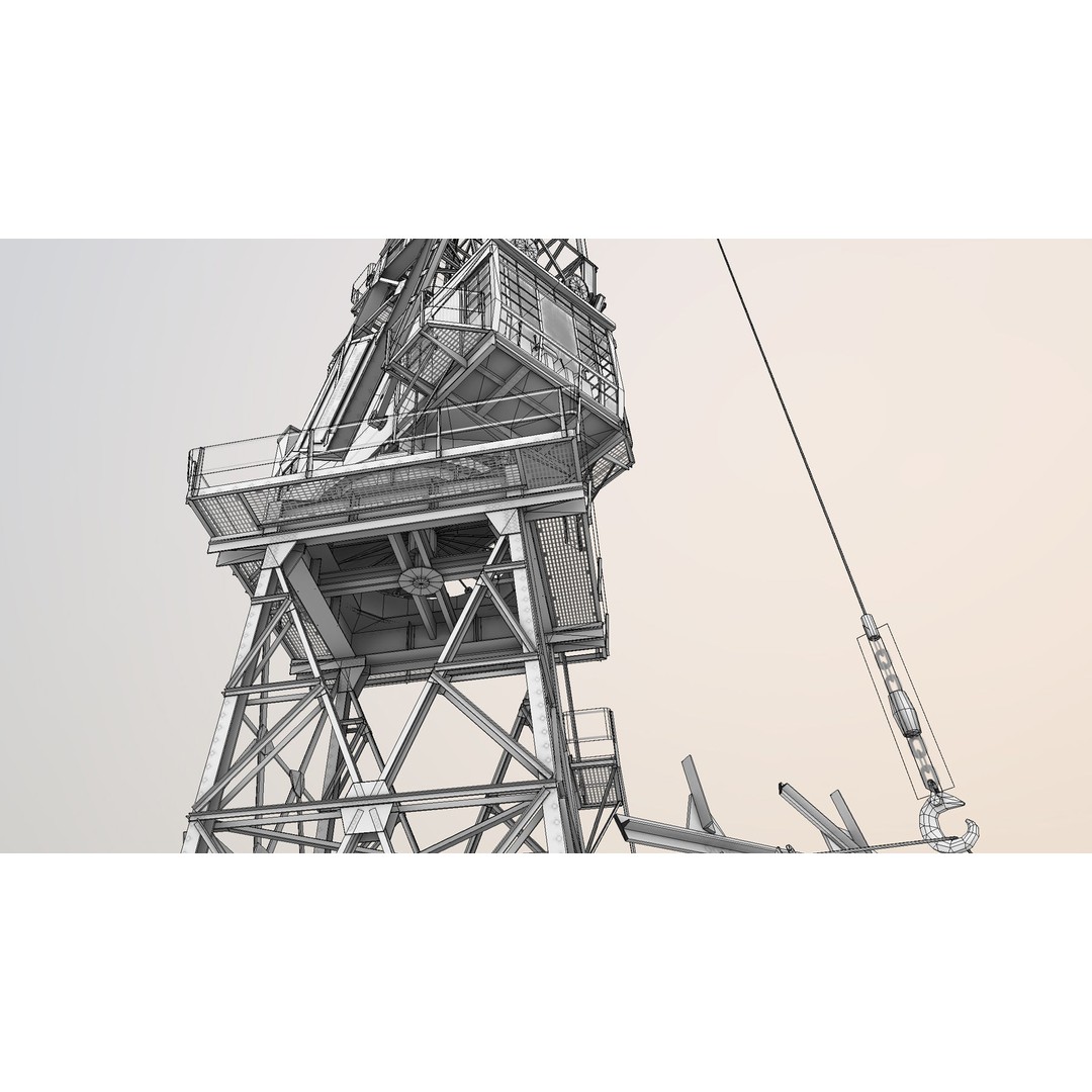 Crane 3D Model – Low Poly Rigged Asset with PBR Textures - View 27