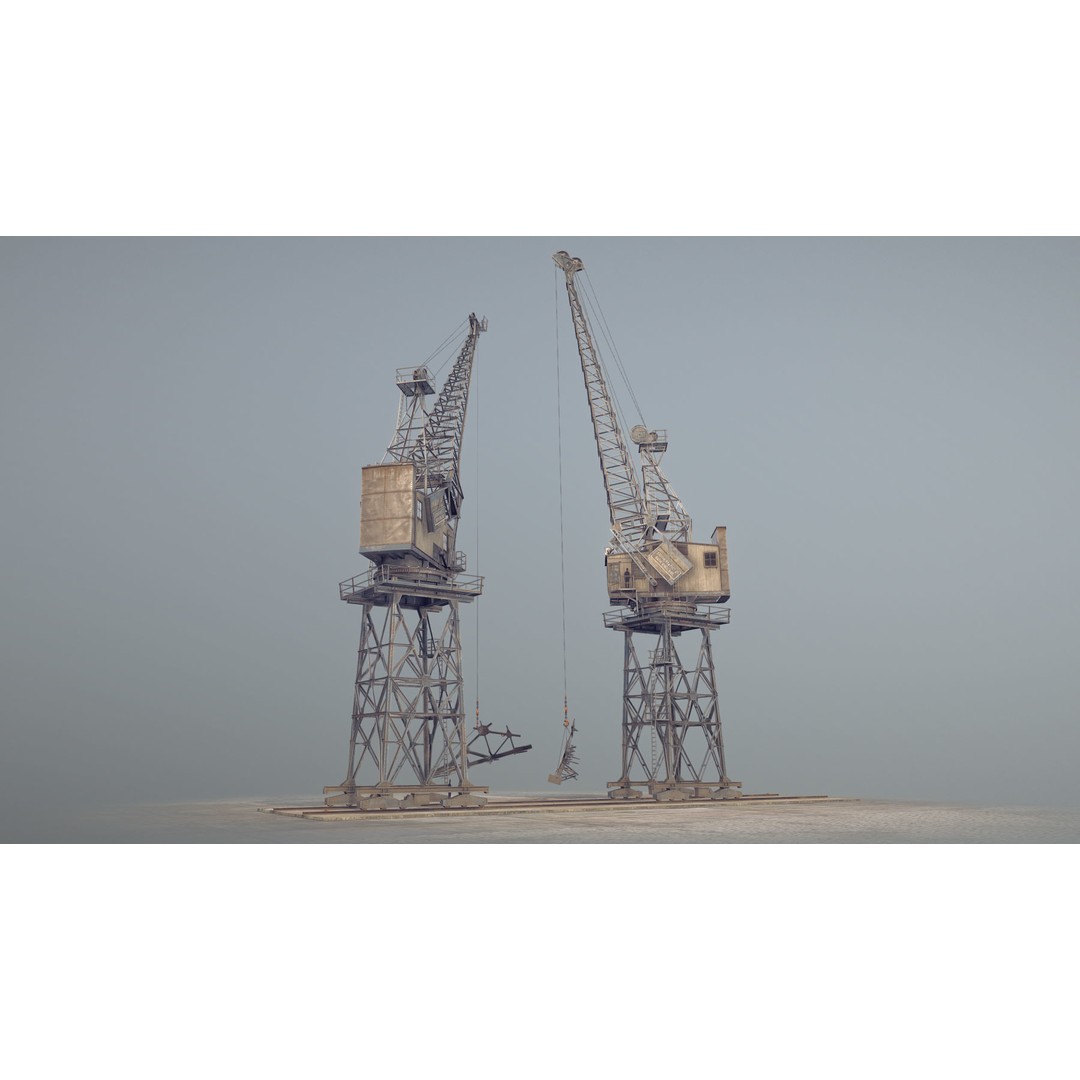 Crane 3D Model – Low Poly Rigged Asset with PBR Textures - View 3