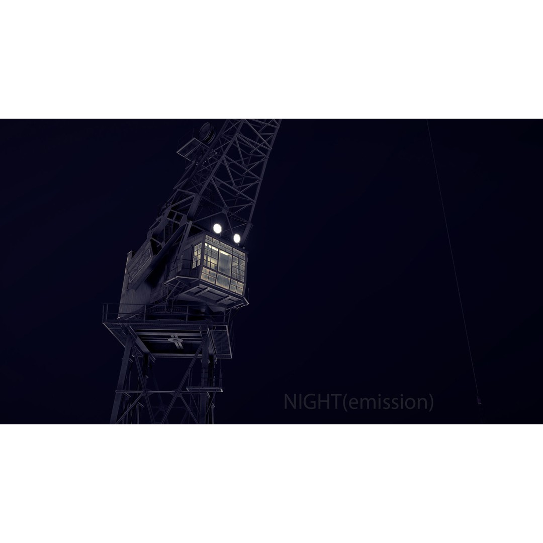 Crane 3D Model – Low Poly Rigged Asset with PBR Textures - View 32