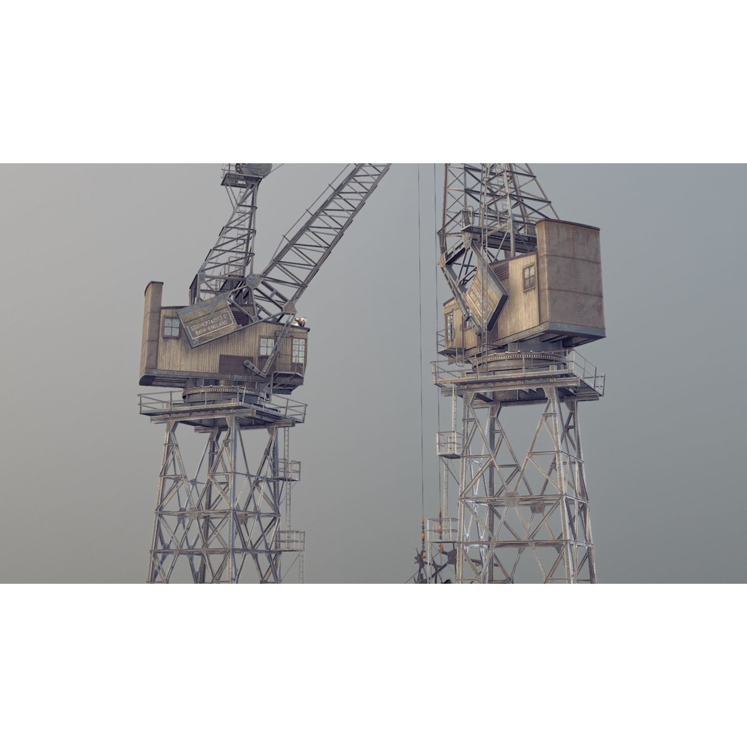 Crane 3D Model – Low Poly Rigged Asset with PBR Textures - View 4