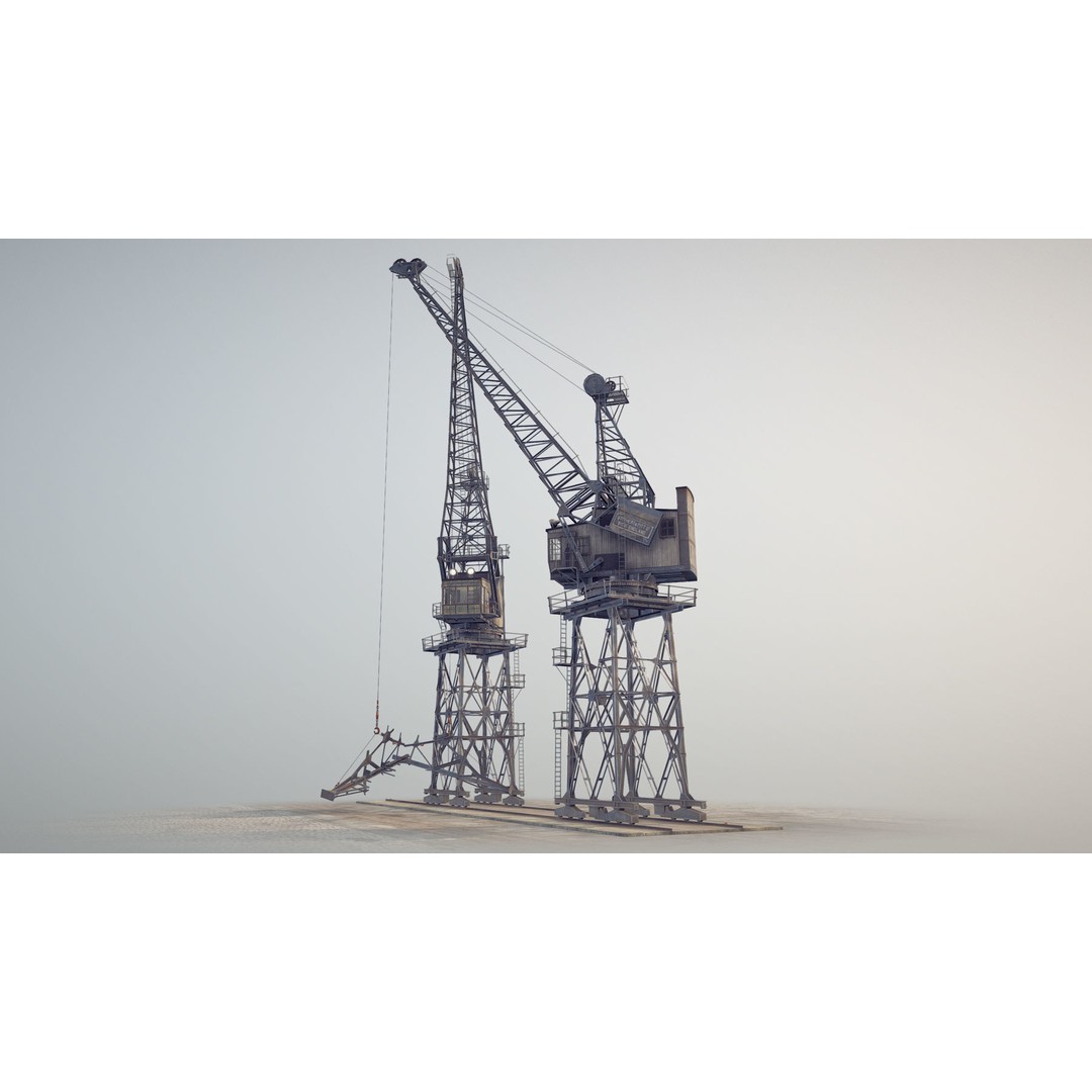 Crane 3D Model – Low Poly Rigged Asset with PBR Textures - View 7