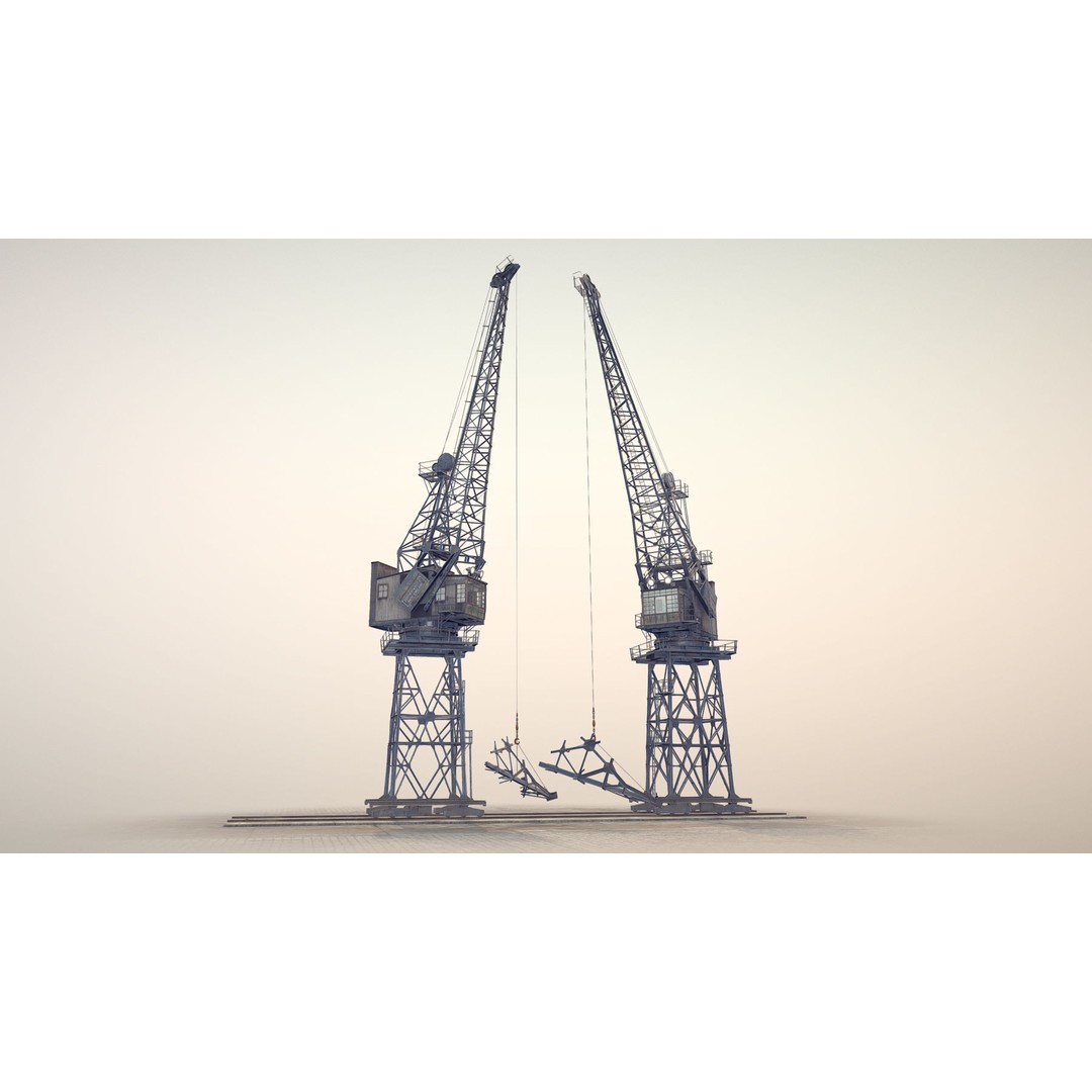 Crane 3D Model – Low Poly Rigged Asset with PBR Textures - View 8