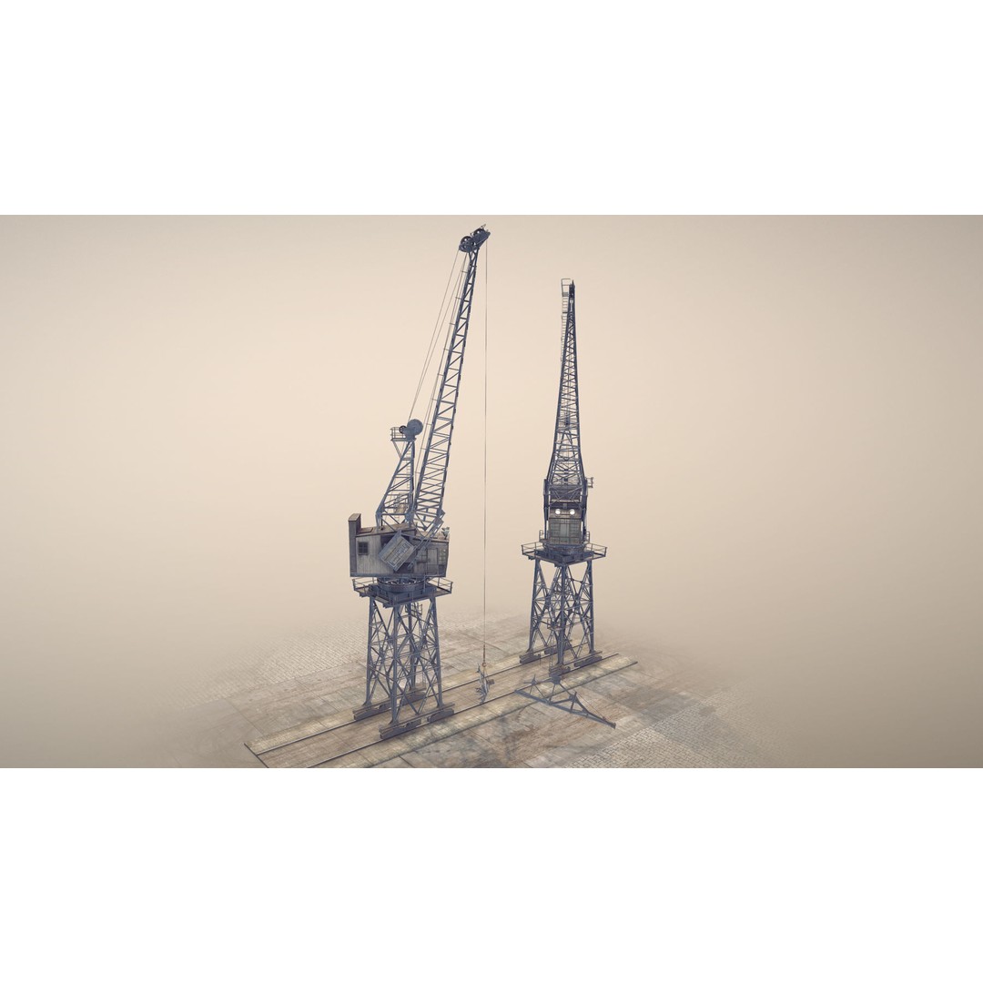 Crane 3D Model – Low Poly Rigged Asset with PBR Textures - View 9