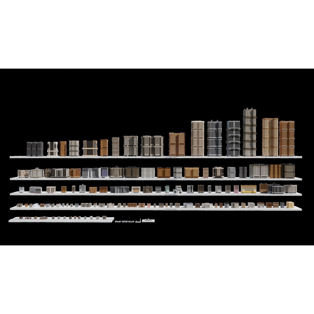 Low Poly City 3D Model – Modular Cityscape with Buildings and Cars - View 19