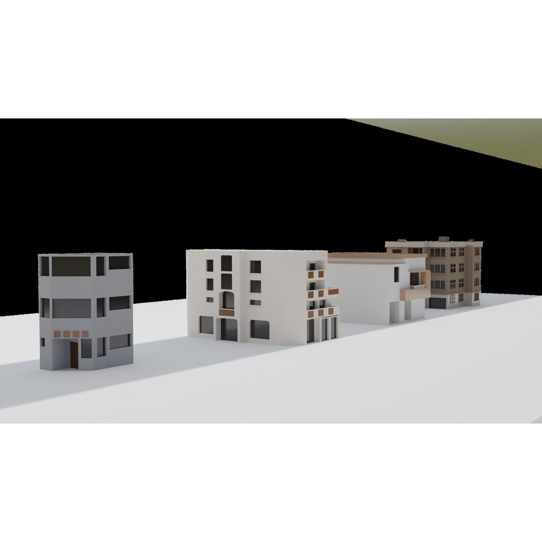Low Poly City 3D Model – Modular Cityscape with Buildings and Cars - View 26