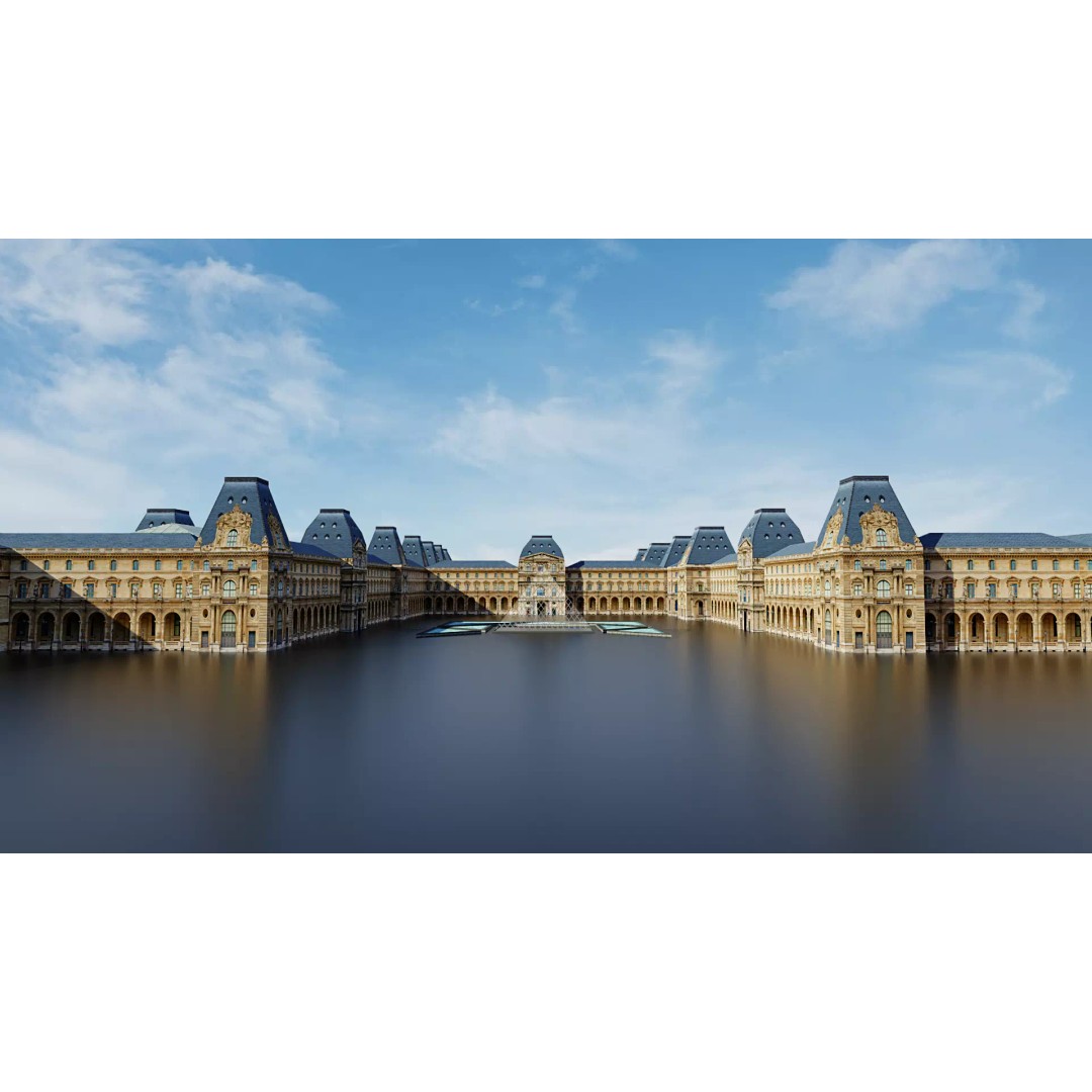 Louvre Museum 3D Model – Low Poly Game Asset for AR/VR - View 2