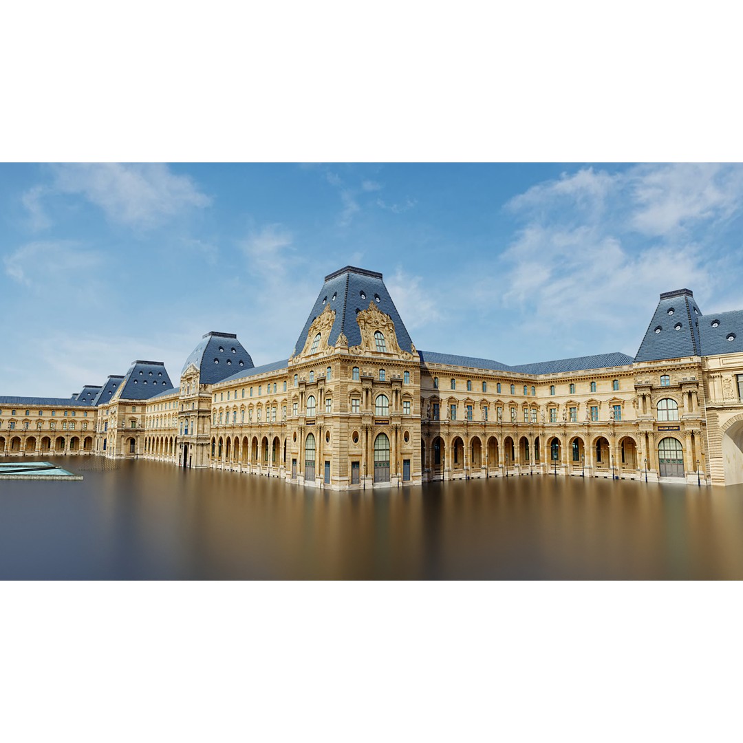 Louvre Museum 3D Model – Low Poly Game Asset for AR/VR - View 3
