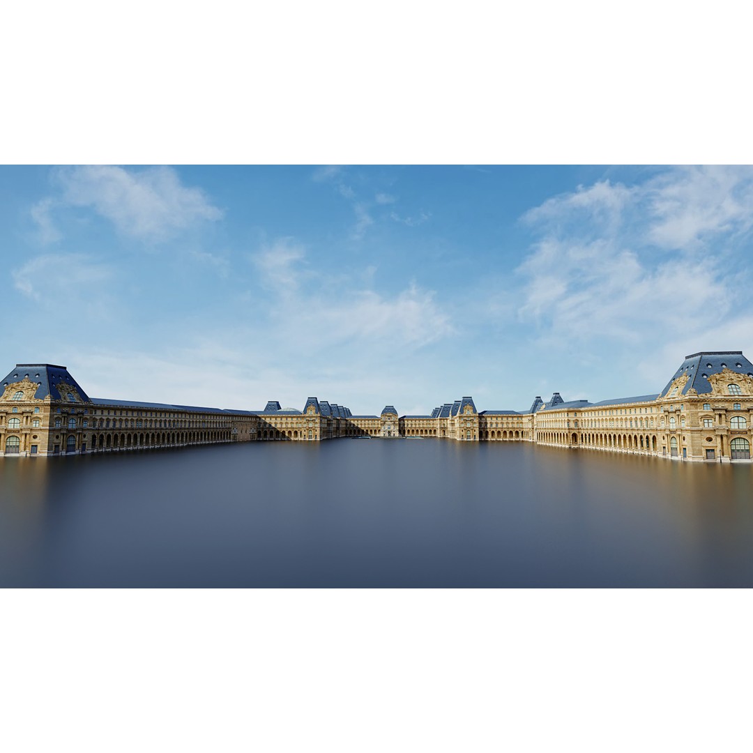 Louvre Museum 3D Model – Low Poly Game Asset for AR/VR - View 7