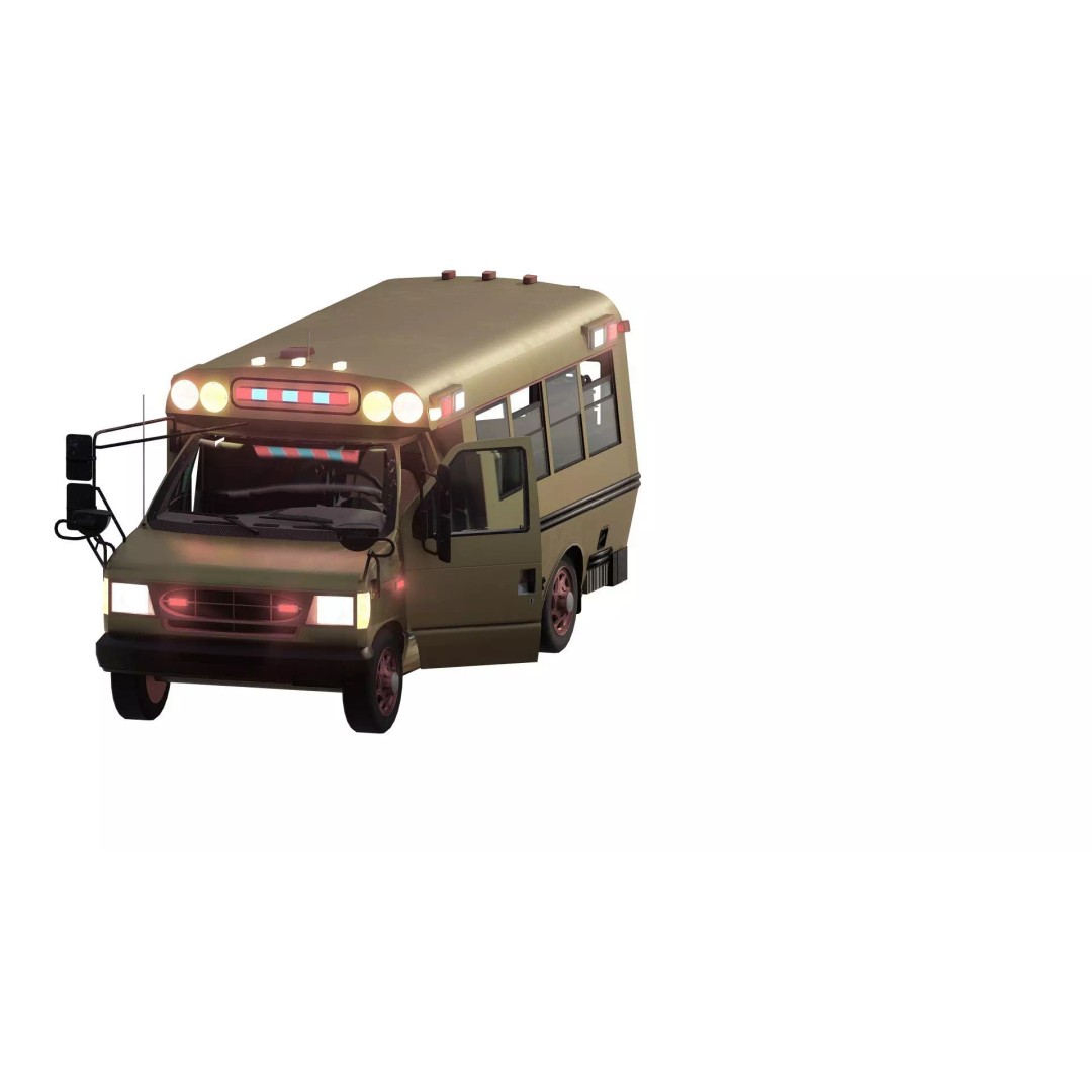 Rescue Bus 3D Model – Detailed Vehicle with Textures for Lumion - View 4